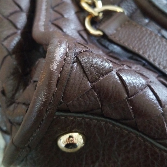 Michael Kors Hamilton Woven Mocha Purse - Picture 5 of 8